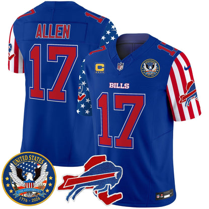 Men's Buffalo Bills "America250 Edition" Style Vapor Limited Jersey - All Stitched