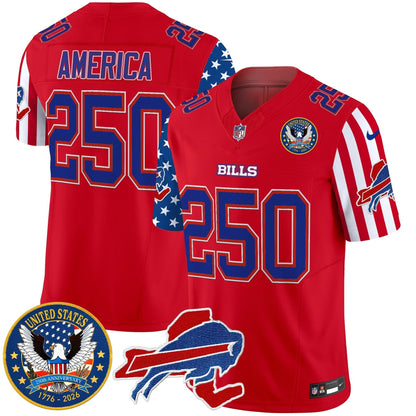 Men's Buffalo Bills "America250 Edition" Style Vapor Limited Jersey - All Stitched