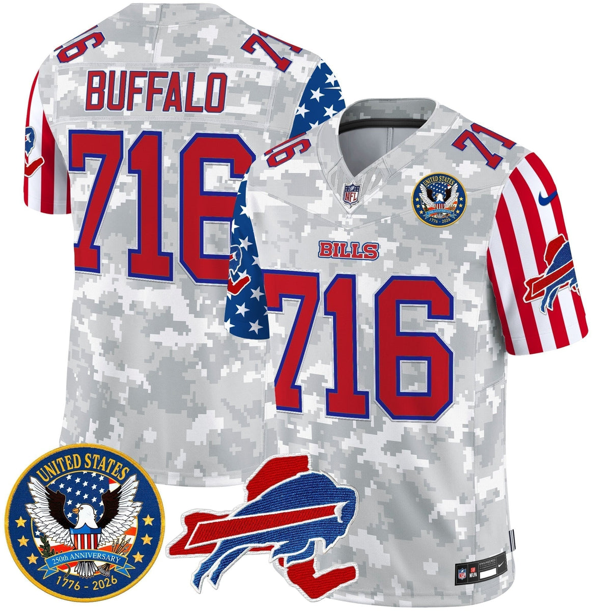 Men's Buffalo Bills "America250 Edition" Style Vapor Limited Jersey - All Stitched