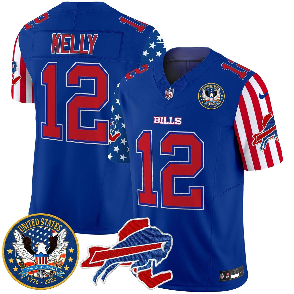 Men's Buffalo Bills "America250 Edition" Style Vapor Limited Jersey - All Stitched