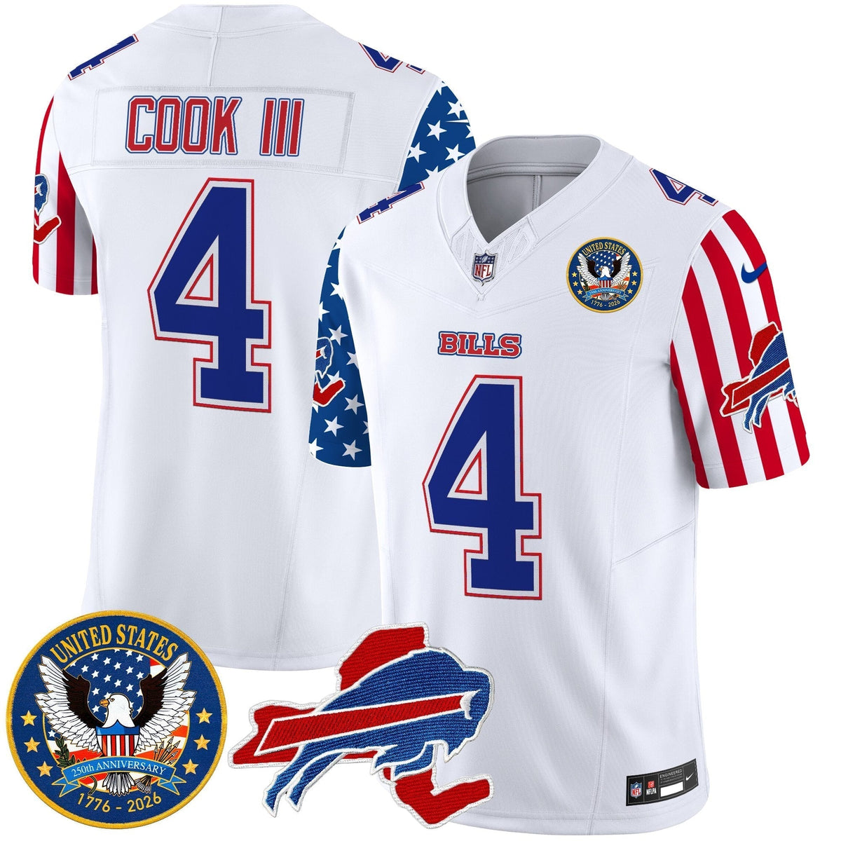 Men's Buffalo Bills "America250 Edition" Style Vapor Limited Jersey - All Stitched