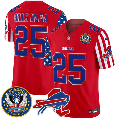 Men's Buffalo Bills "America250 Edition" Style Vapor Limited Jersey - All Stitched