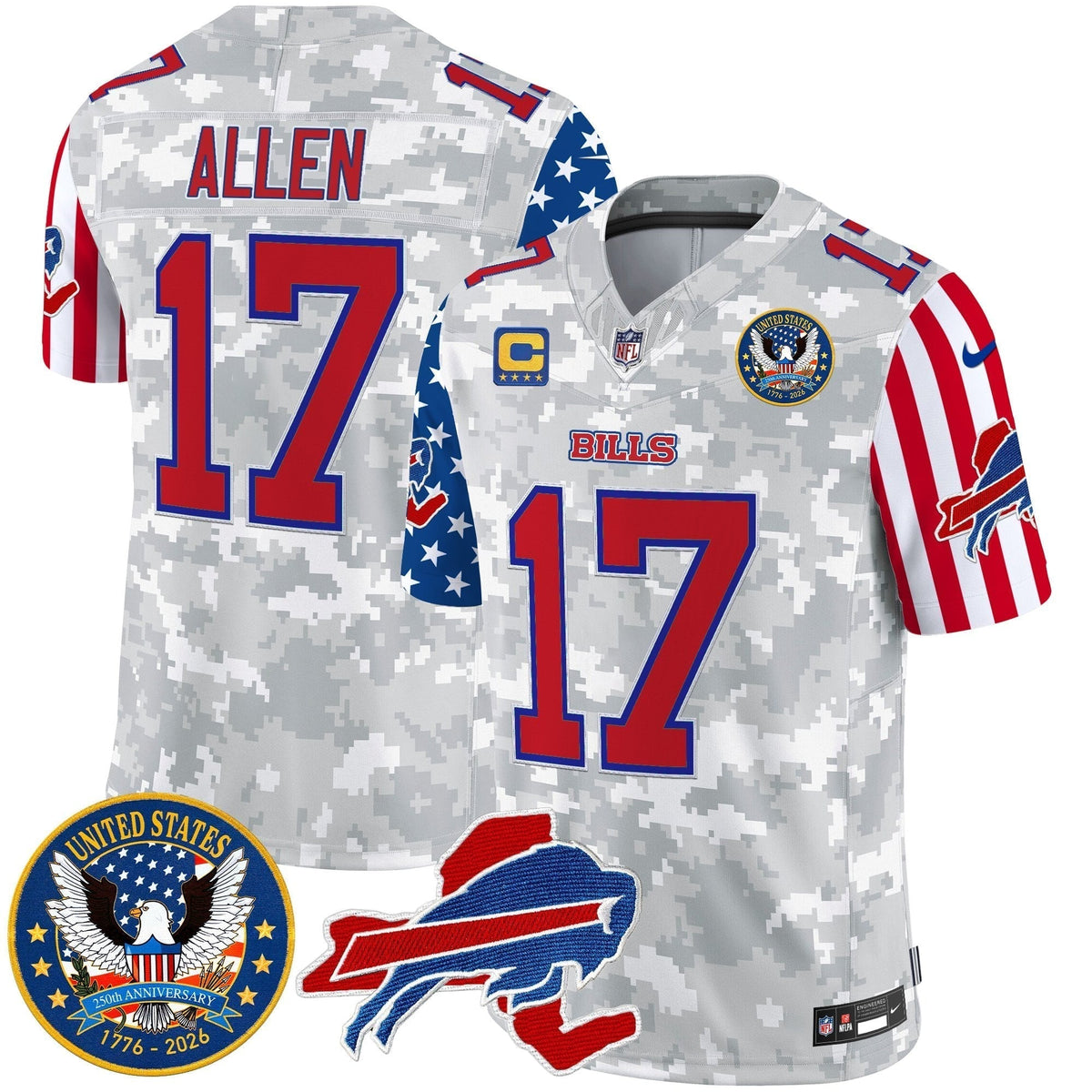 Men's Buffalo Bills "America250 Edition" Style Vapor Limited Jersey - All Stitched