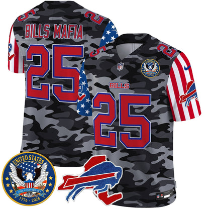 Men's Buffalo Bills "America250 Edition" Style Vapor Limited Jersey - All Stitched