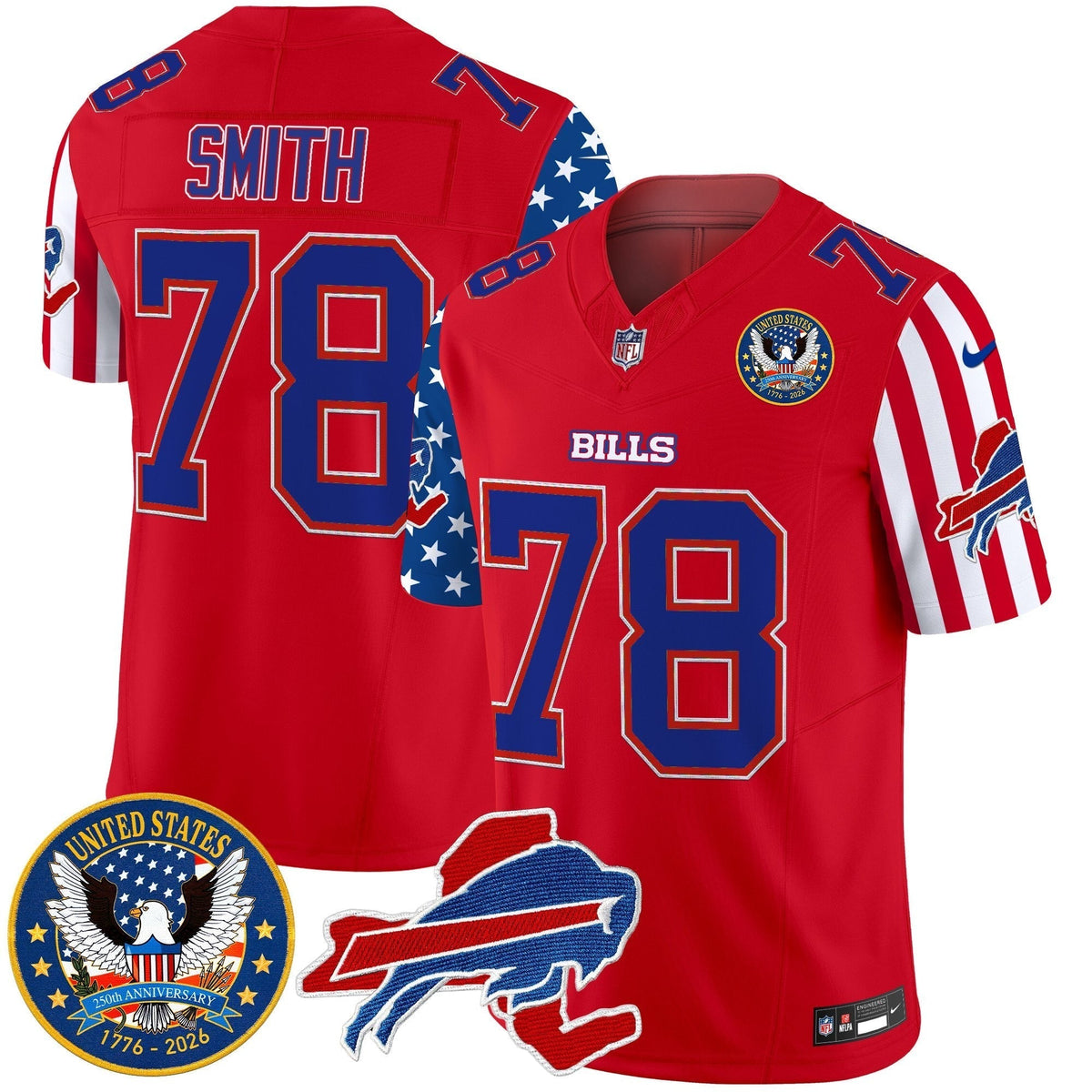 Men's Buffalo Bills "America250 Edition" Style Vapor Limited Jersey - All Stitched