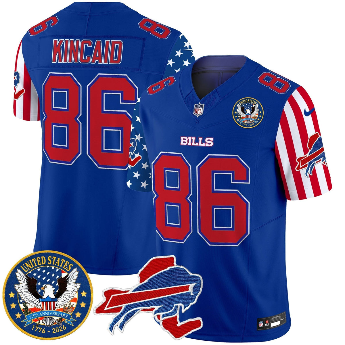 Men's Buffalo Bills "America250 Edition" Style Vapor Limited Jersey - All Stitched