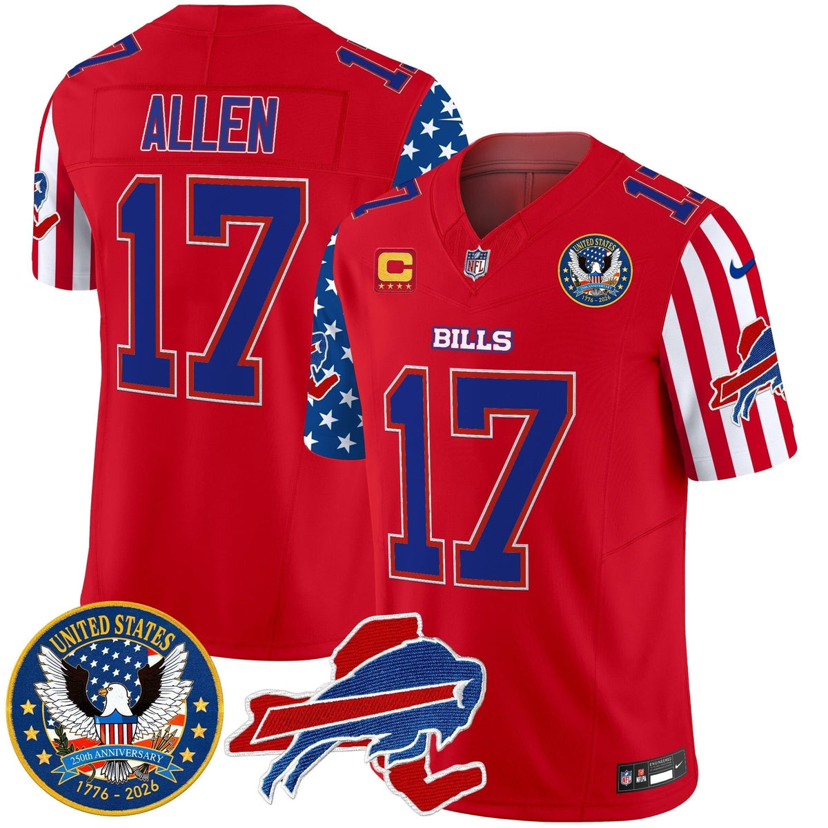 Men's Buffalo Bills "America250 Edition" Style Vapor Limited Jersey - All Stitched