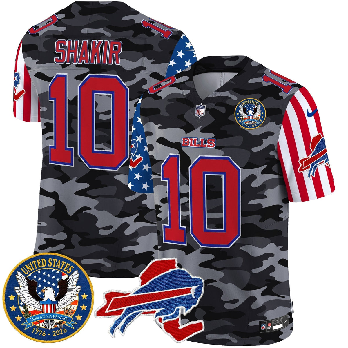 Men's Buffalo Bills "America250 Edition" Style Vapor Limited Jersey - All Stitched
