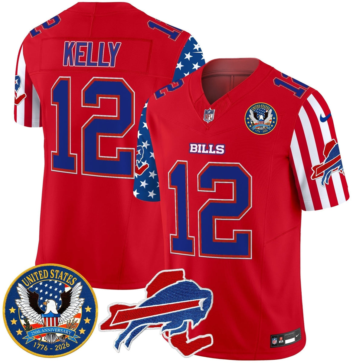 Men's Buffalo Bills "America250 Edition" Style Vapor Limited Jersey - All Stitched