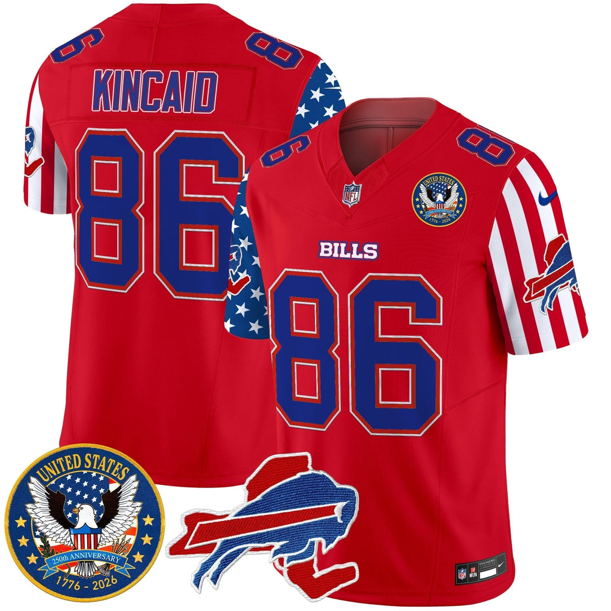 Men's Buffalo Bills "America250 Edition" Style Vapor Limited Jersey - All Stitched