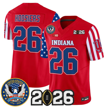 Men's Indiana Hoosiers "America250 Edition" Vapor Limited Jersey - 2026 CFP Final Patch - All Stitched