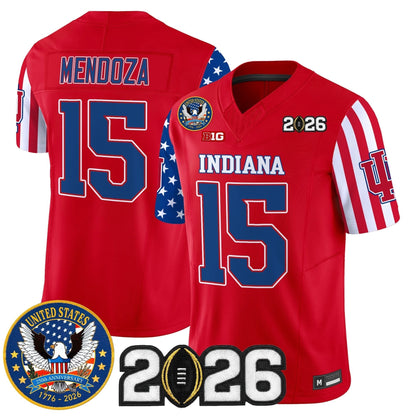 Men's Indiana Hoosiers "America250 Edition" Vapor Limited Jersey - 2026 CFP Final Patch - All Stitched