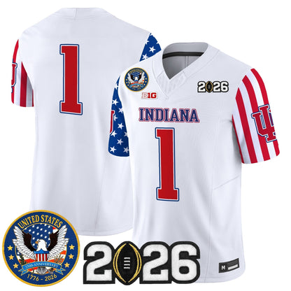 Men's Indiana Hoosiers "America250 Edition" Vapor Limited Jersey - 2026 CFP Final Patch - All Stitched