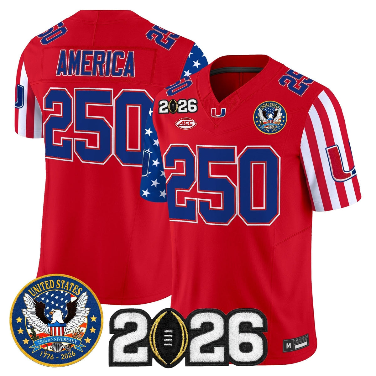 Men's Miami Hurricanes "America250 Edition" Vapor Limited Jersey - 2026 CFP Final Patch - All Stitched
