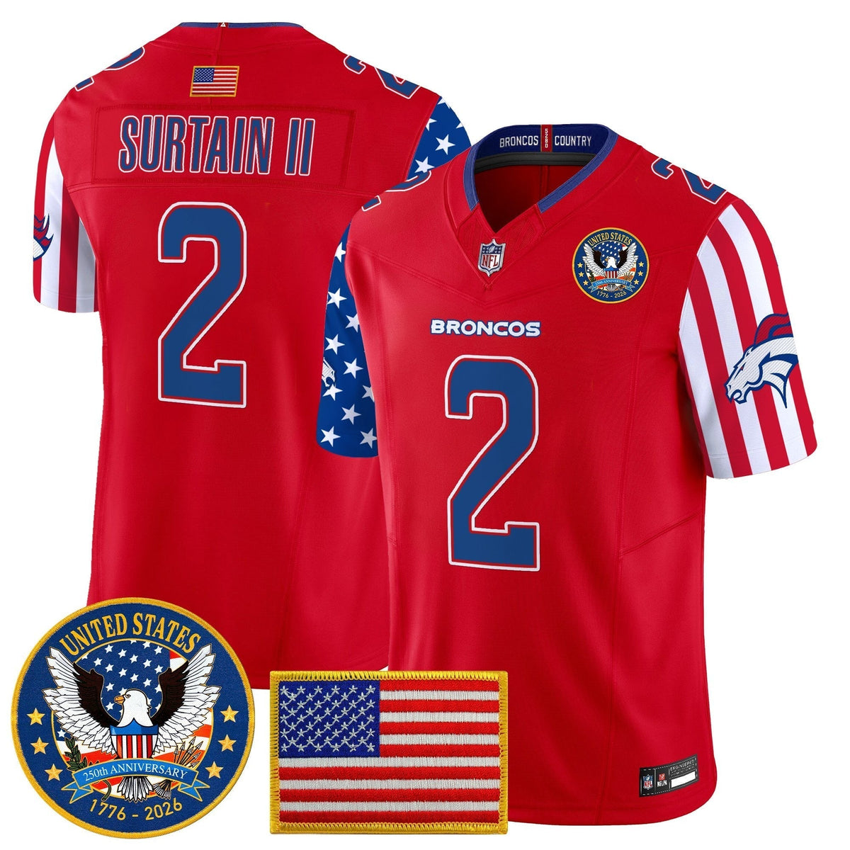 Men's Denver Broncos "America250 Edition" Vapor Limited Jersey V2 - All Stitched