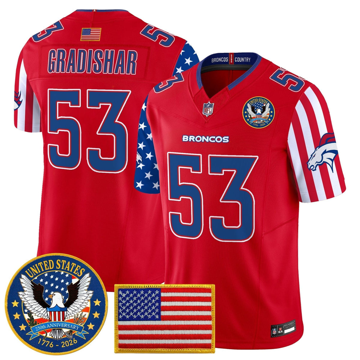 Men's Denver Broncos "America250 Edition" Vapor Limited Jersey V2 - All Stitched