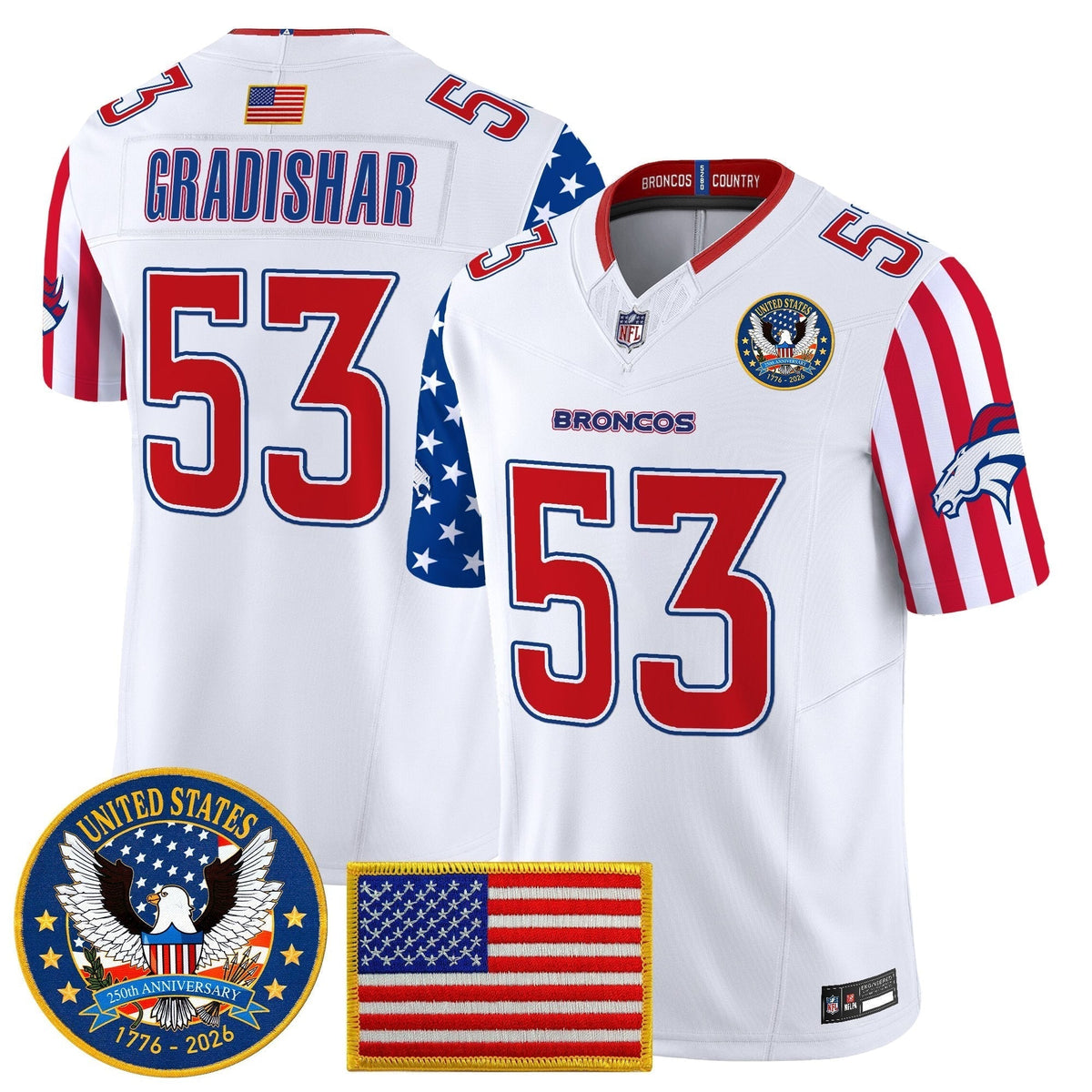 Men's Denver Broncos "America250 Edition" Vapor Limited Jersey V2 - All Stitched