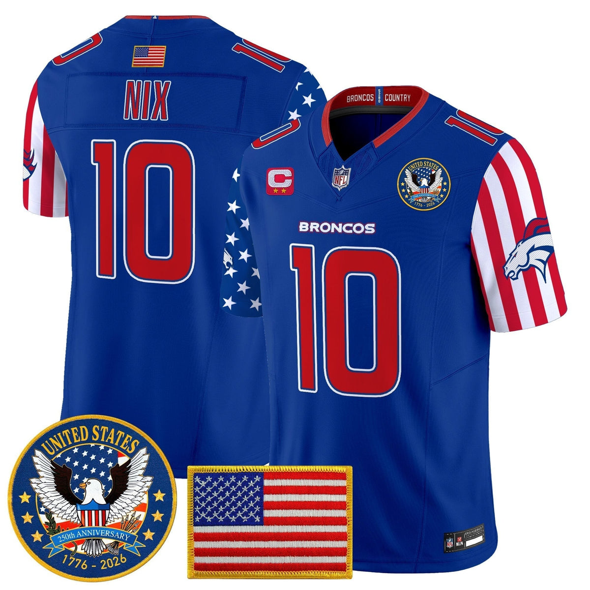 Men's Denver Broncos "America250 Edition" Vapor Limited Jersey V2 - All Stitched