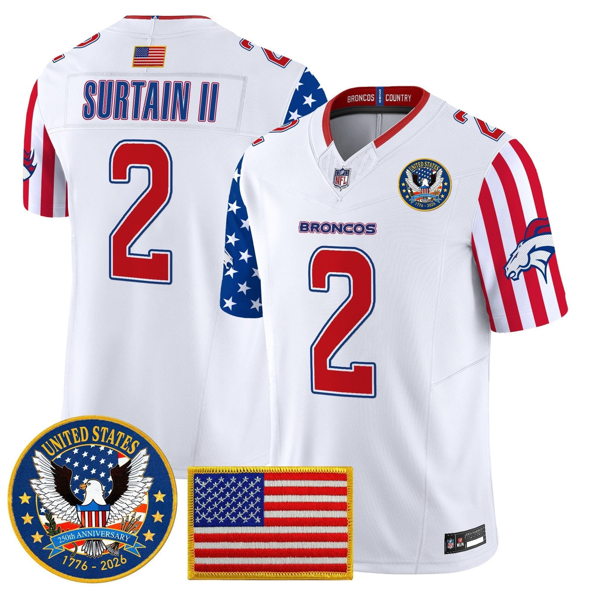 Men's Denver Broncos "America250 Edition" Vapor Limited Jersey V2 - All Stitched
