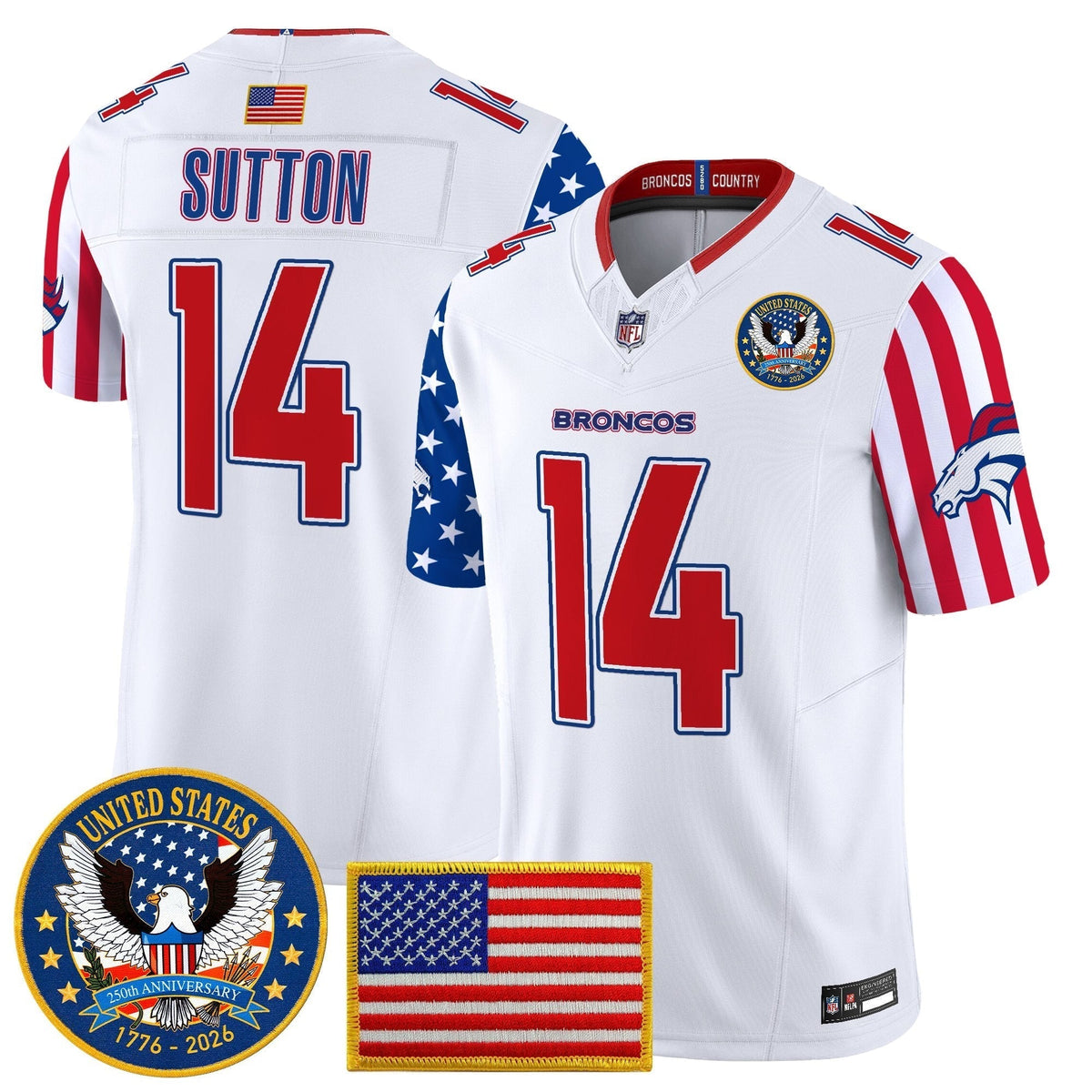 Men's Denver Broncos "America250 Edition" Vapor Limited Jersey V2 - All Stitched
