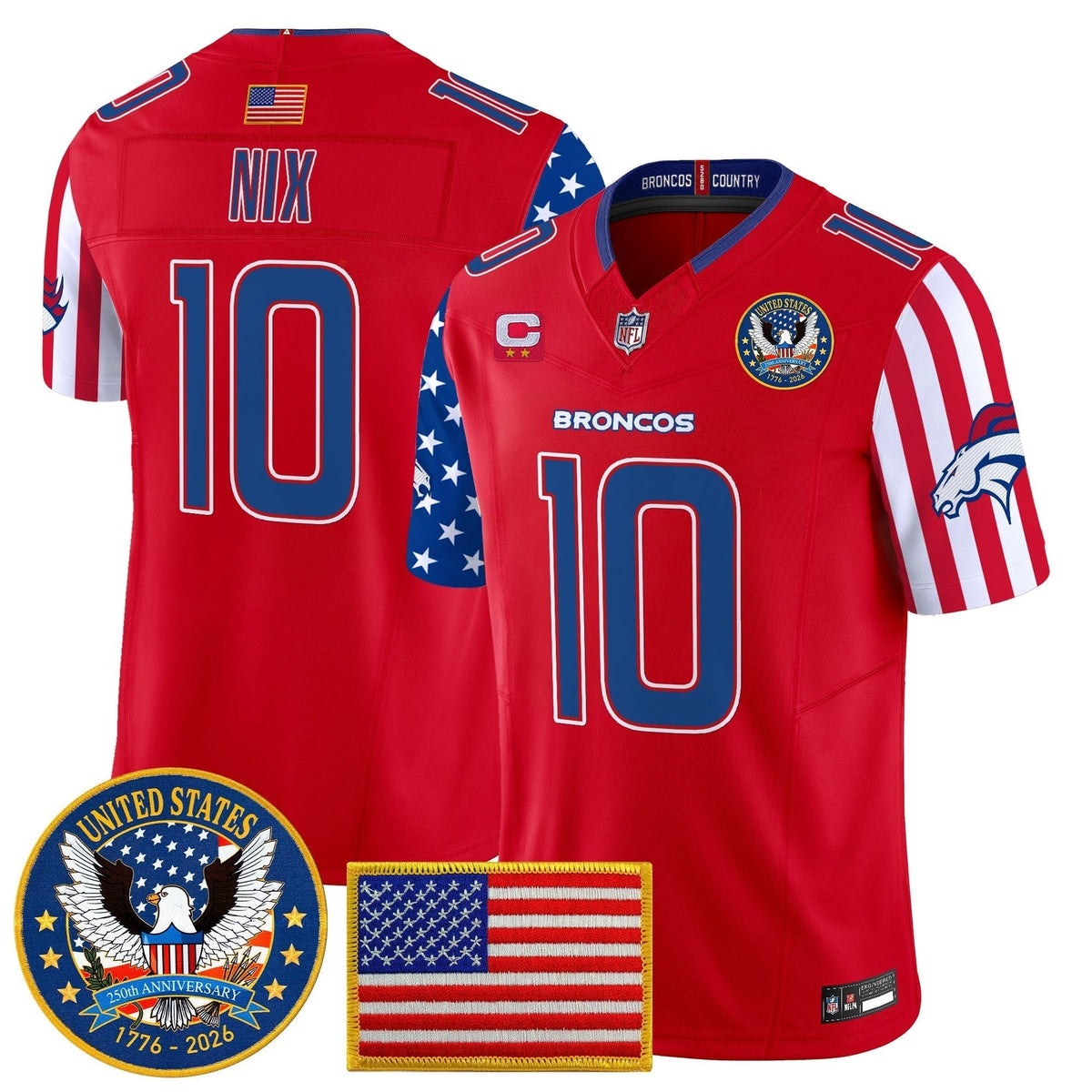 Men's Denver Broncos "America250 Edition" Vapor Limited Jersey V2 - All Stitched