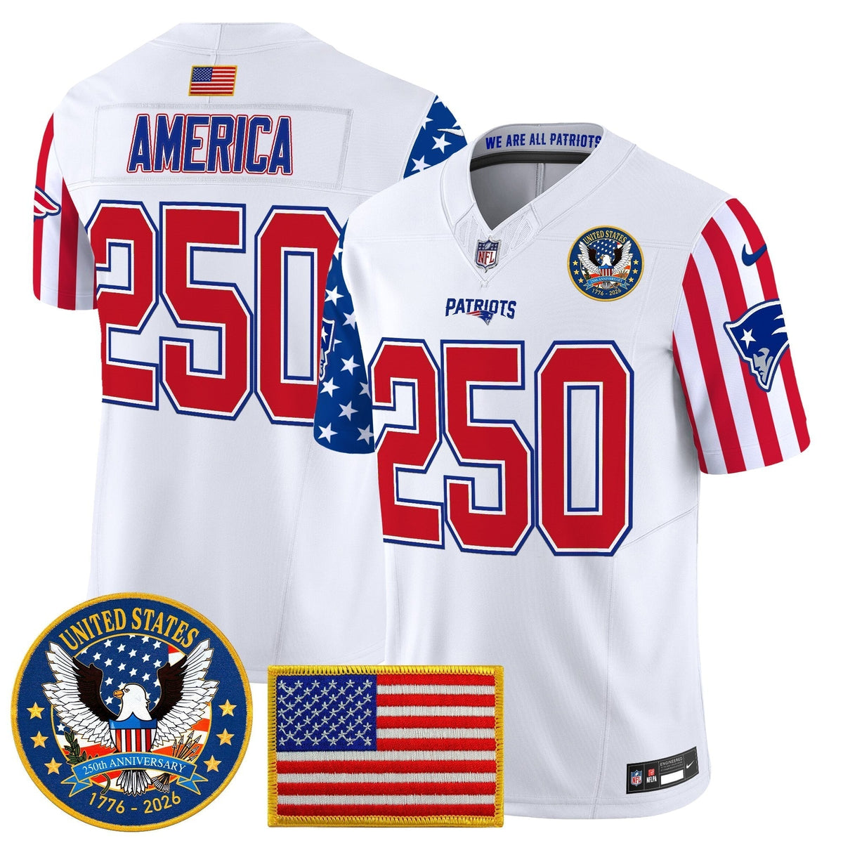 Men's New England Patriots "America250 Edition" Vapor Limited Jersey - All Stitched