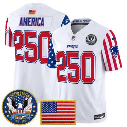 Men's New England Patriots "America250 Edition" Vapor Limited Jersey - All Stitched