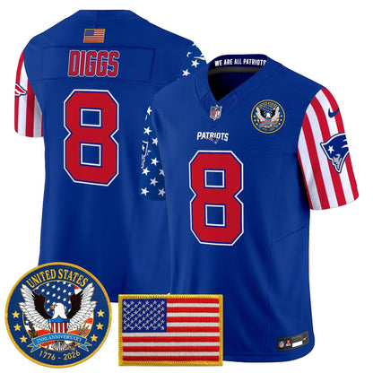 Men's New England Patriots "America250 Edition" Vapor Limited Jersey - All Stitched