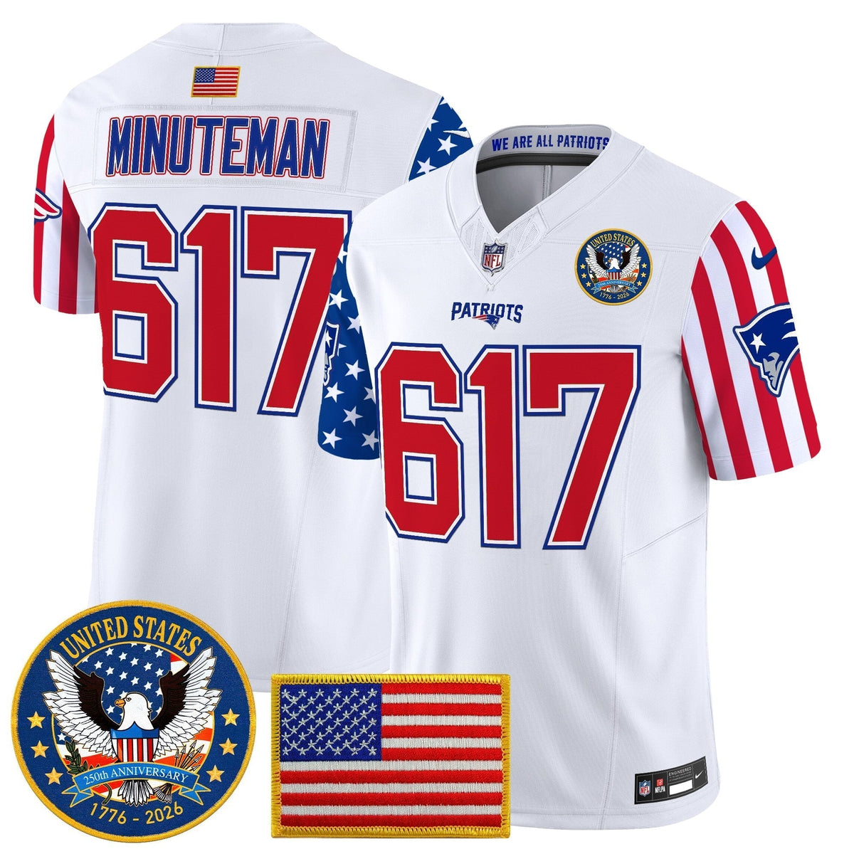 Men's New England Patriots "America250 Edition" Vapor Limited Jersey - All Stitched