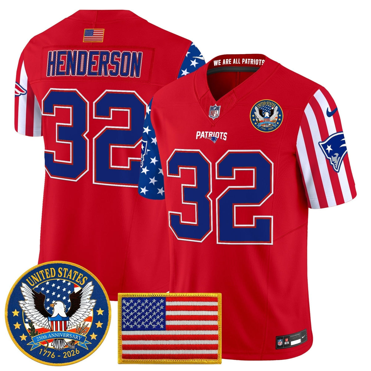 Men's New England Patriots "America250 Edition" Vapor Limited Jersey - All Stitched