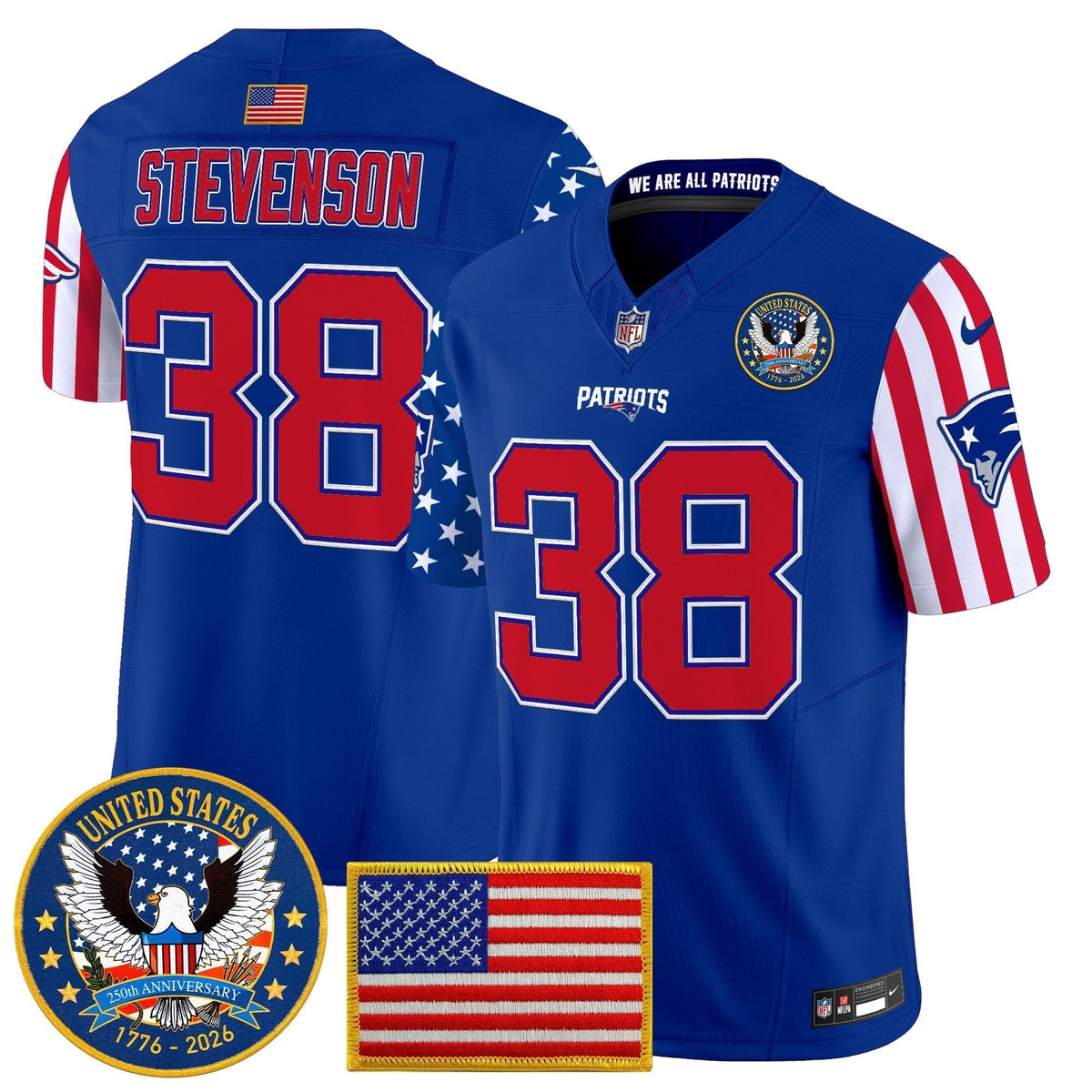 Men's New England Patriots "America250 Edition" Vapor Limited Jersey - All Stitched
