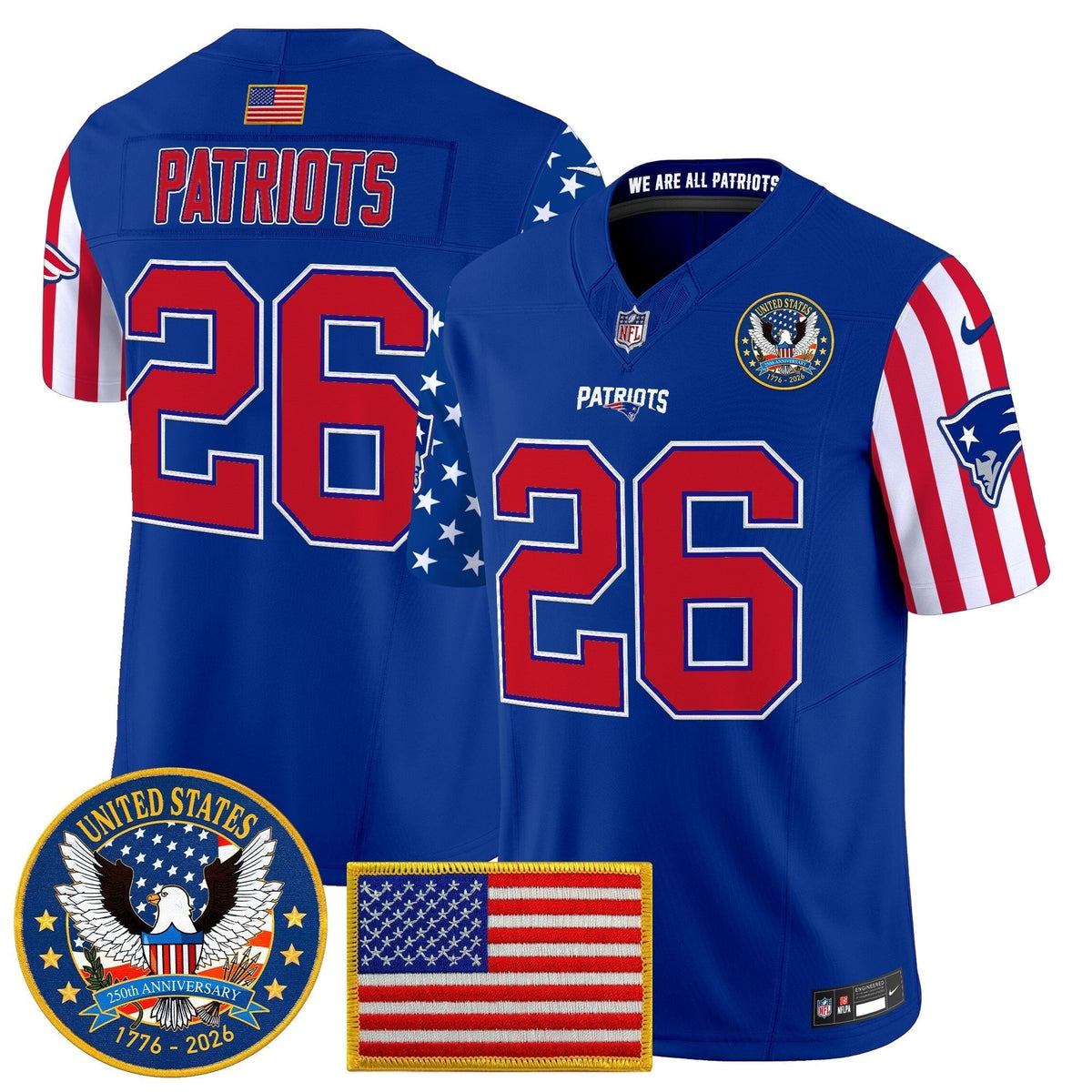 Men's New England Patriots "America250 Edition" Vapor Limited Jersey - All Stitched