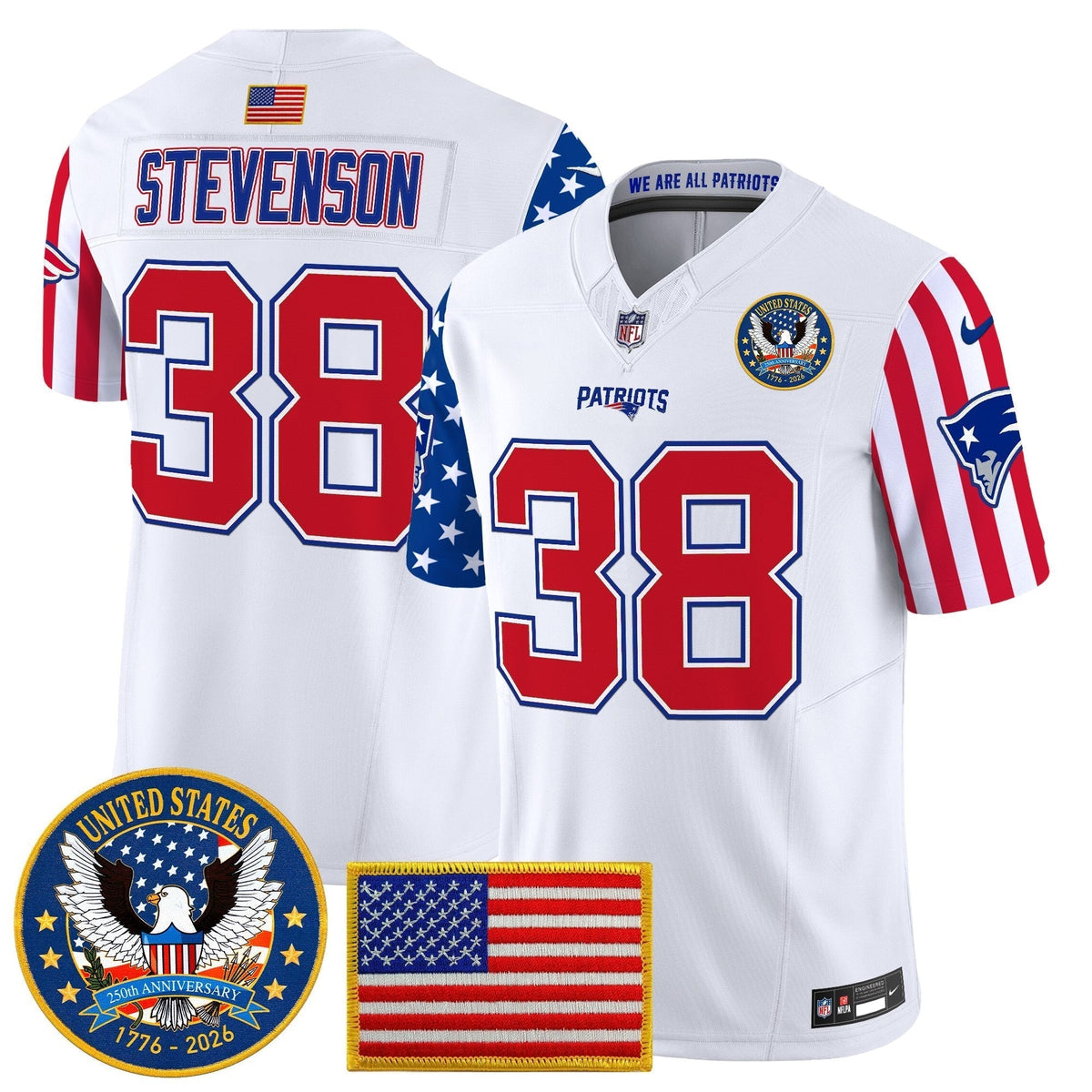 Men's New England Patriots "America250 Edition" Vapor Limited Jersey - All Stitched