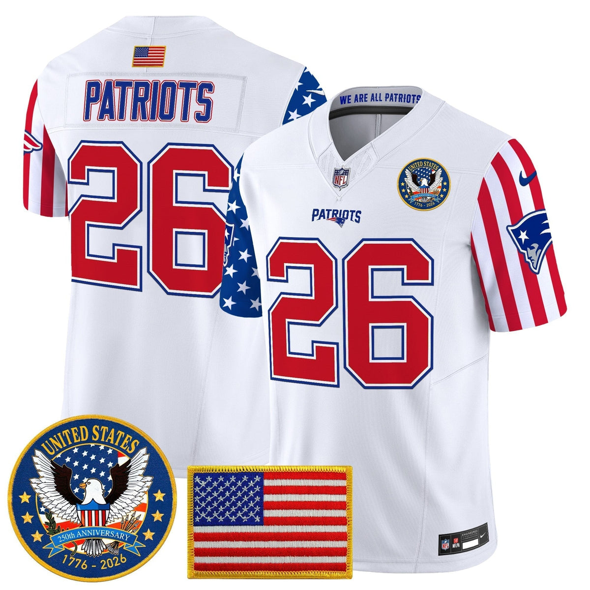 Men's New England Patriots "America250 Edition" Vapor Limited Jersey - All Stitched