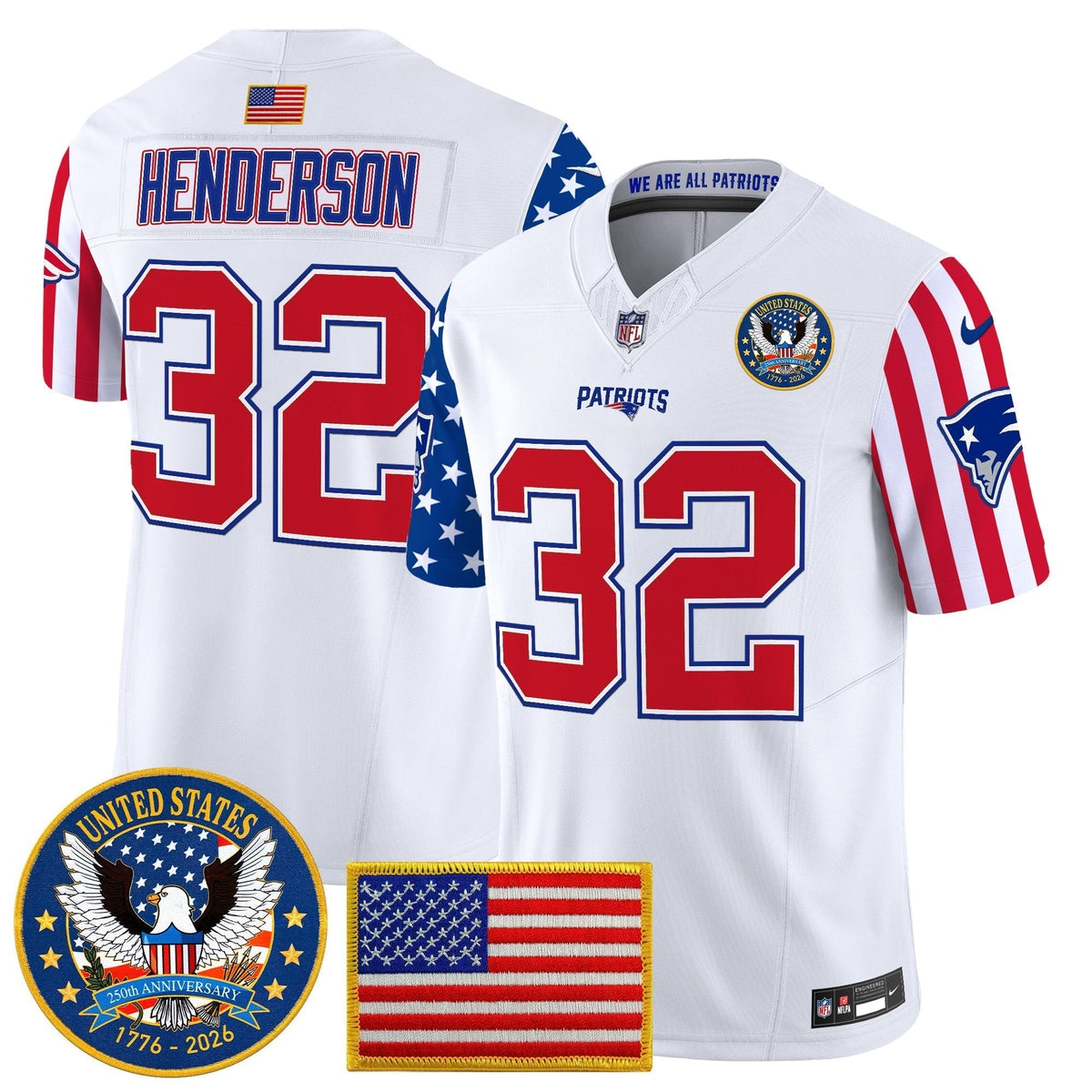 Men's New England Patriots "America250 Edition" Vapor Limited Jersey - All Stitched