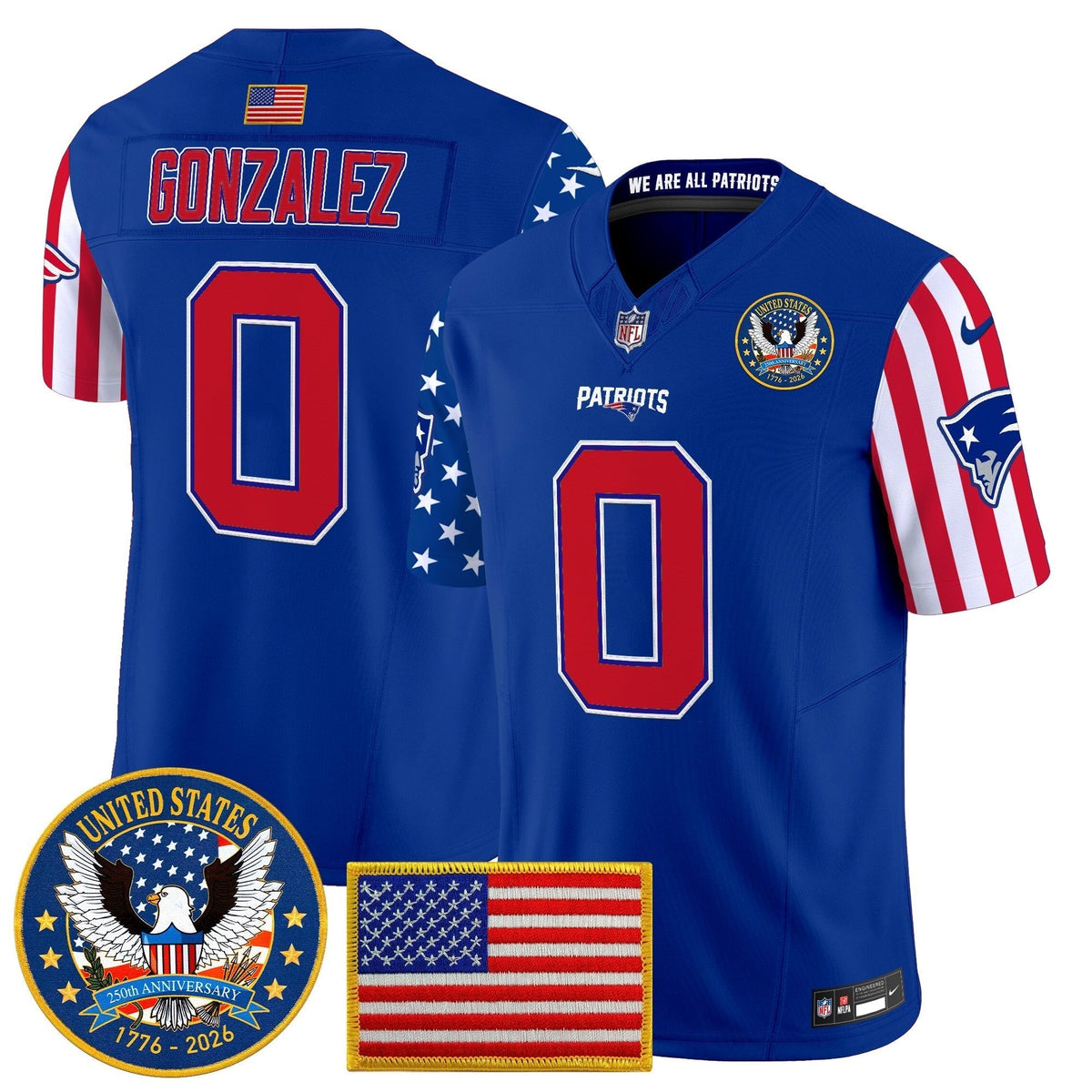 Men's New England Patriots "America250 Edition" Vapor Limited Jersey - All Stitched