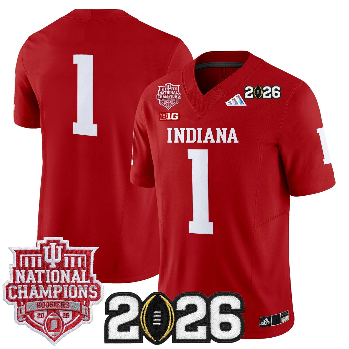 Men's Indiana Hoosiers 2025 National Champions & 2026 CFP Final Patch Vapor Limited Jersey - All Stitched