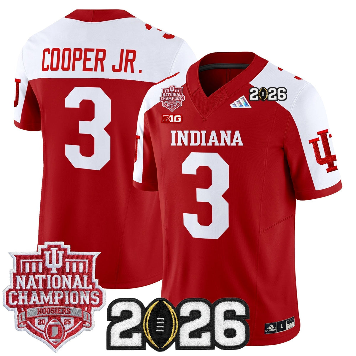Men's Indiana Hoosiers 2025 National Champions & 2026 CFP Final Patch Vapor Limited Jersey - All Stitched