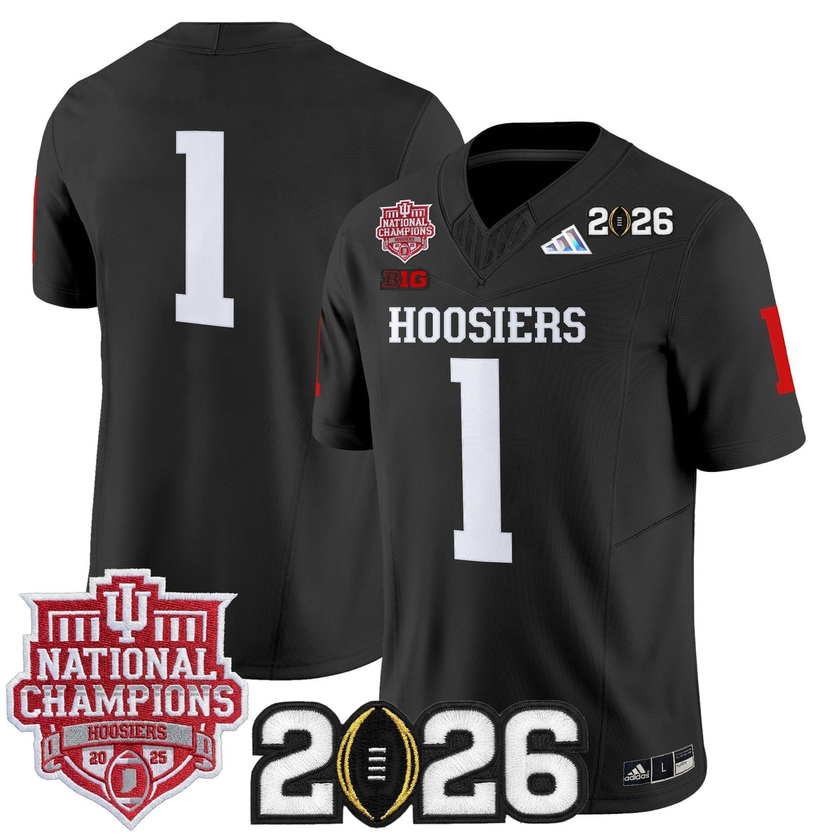 Men's Indiana Hoosiers 2025 National Champions & 2026 CFP Final Patch Vapor Limited Jersey - All Stitched