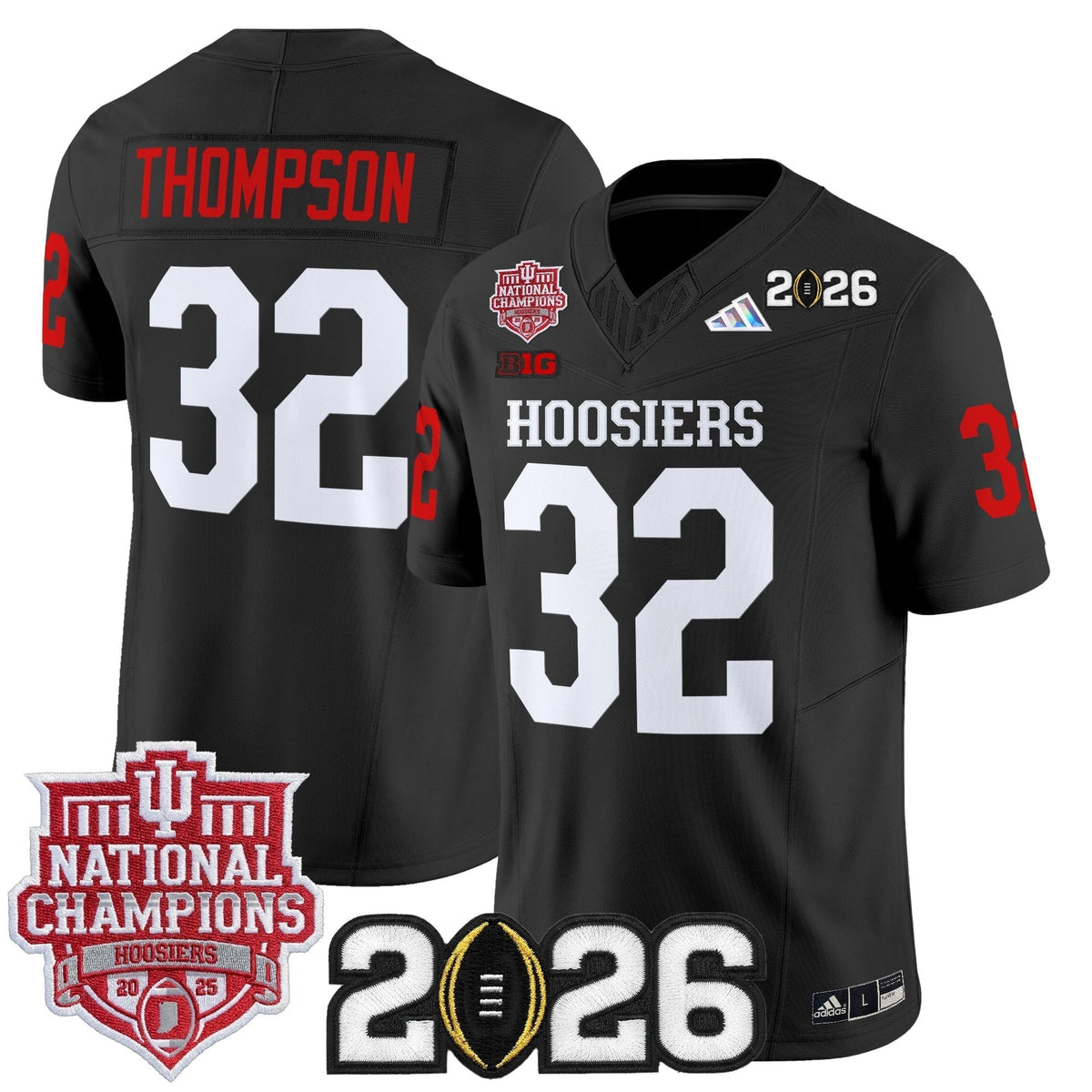 Men's Indiana Hoosiers 2025 National Champions & 2026 CFP Final Patch Vapor Limited Jersey - All Stitched