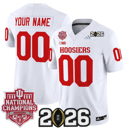 Indiana Hoosiers 2025 National Champions & 2026 CFP Final Patch Vapor Limited Custom Jersey - All Stitched