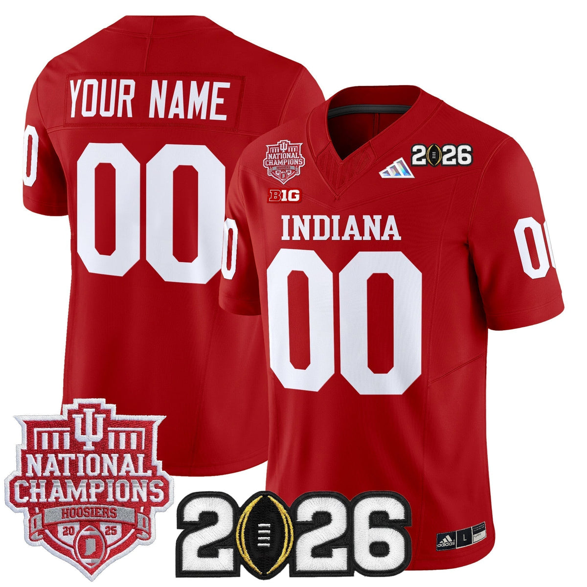 Indiana Hoosiers 2025 National Champions & 2026 CFP Final Patch Vapor Limited Custom Jersey - All Stitched