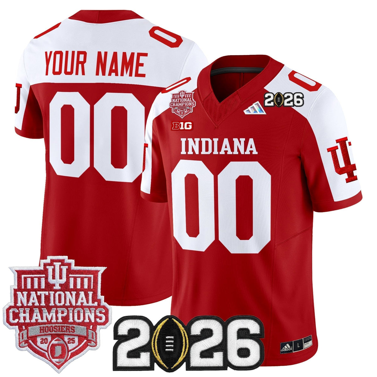 Indiana Hoosiers 2025 National Champions & 2026 CFP Final Patch Vapor Limited Custom Jersey - All Stitched
