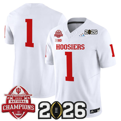 Men's Indiana Hoosiers 2025 National Champions & 2026 CFP Final Patch Vapor Limited Jersey V2 - All Stitched