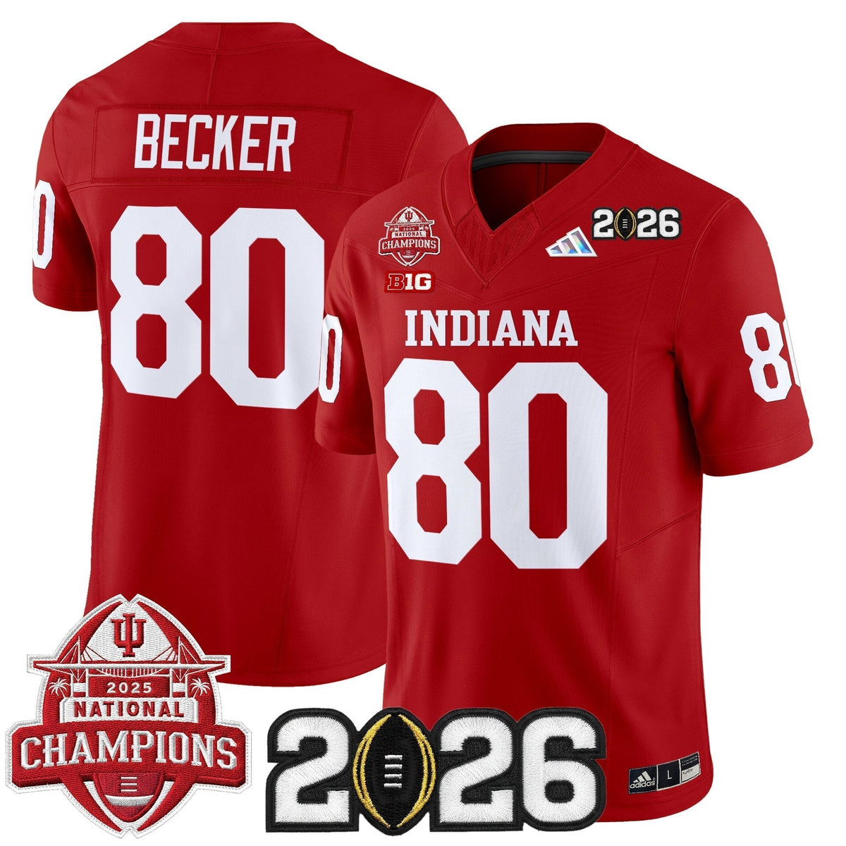 Men's Indiana Hoosiers 2025 National Champions & 2026 CFP Final Patch Vapor Limited Jersey V2 - All Stitched