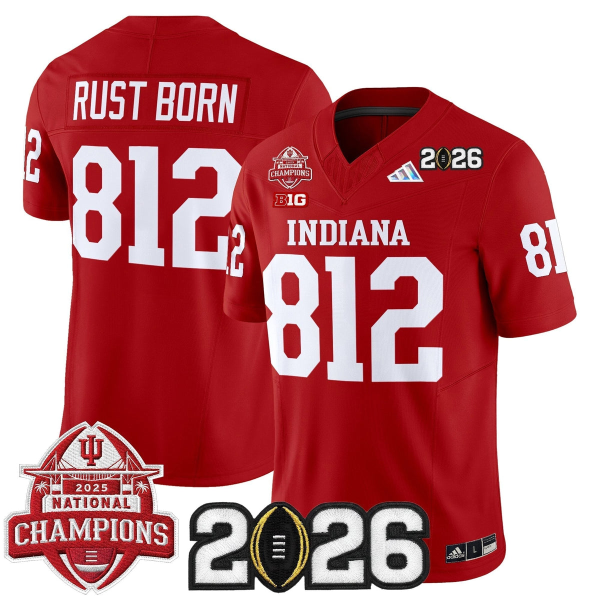 Men's Indiana Hoosiers 2025 National Champions & 2026 CFP Final Patch Vapor Limited Jersey V2 - All Stitched