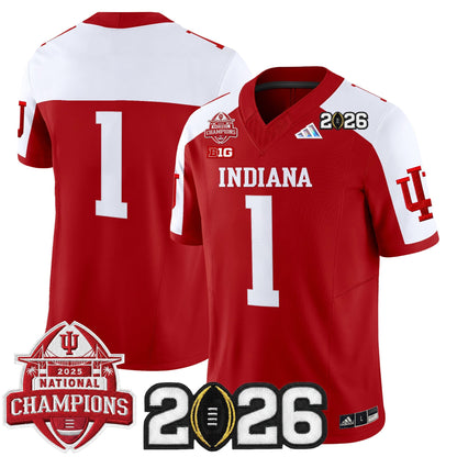 Men's Indiana Hoosiers 2025 National Champions & 2026 CFP Final Patch Vapor Limited Jersey V2 - All Stitched