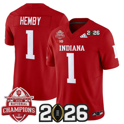 Men's Indiana Hoosiers 2025 National Champions & 2026 CFP Final Patch Vapor Limited Jersey V2 - All Stitched