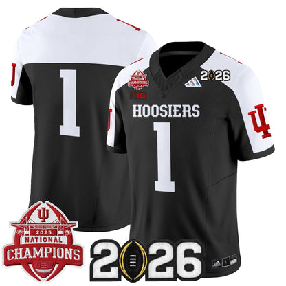 Men's Indiana Hoosiers 2025 National Champions & 2026 CFP Final Patch Vapor Limited Jersey V2 - All Stitched