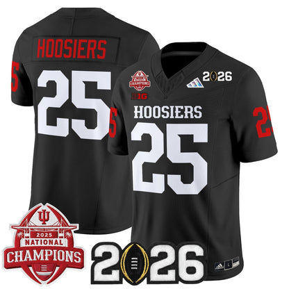 Men's Indiana Hoosiers 2025 National Champions & 2026 CFP Final Patch Vapor Limited Jersey V2 - All Stitched